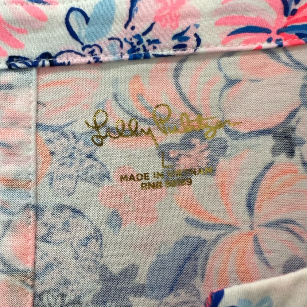 Lilly Pulitzer pink/blue Easley Dress Resort White Party Like A Lobster- large - Picture 8 of 8